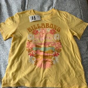 Billabong Yellow and Pink Graphic Tee